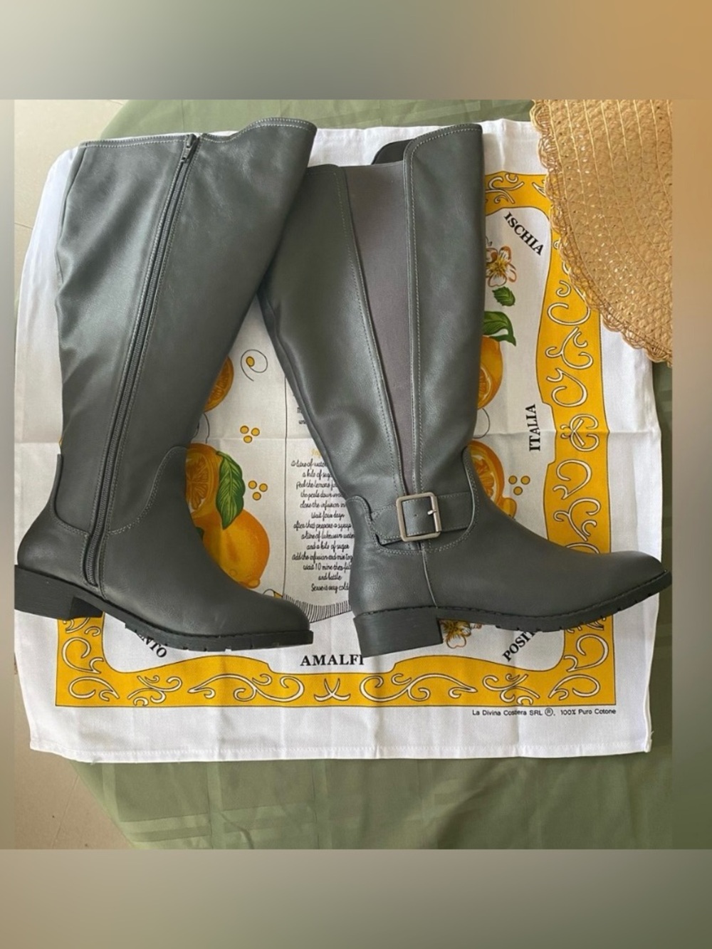 BOOTS: BRAND NEW in box Comfortview "Milan" Wide Calf Gray - Women (retail $140)